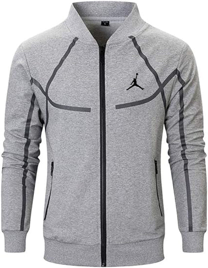 2024 Men's Casual Tracksuit Set Long Sleeve Full-Zip Running Jogging Athletic Sweat Suits
