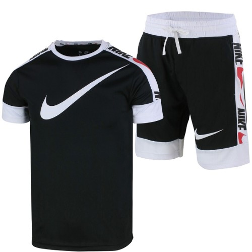 Swoosh Men's Sport Dri-Fit Shorts & T Shirt 2 Pc Set-black